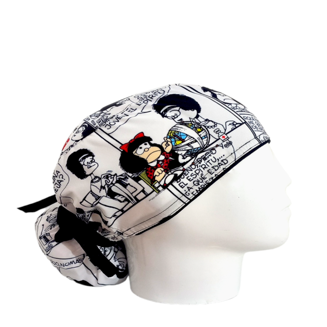 Gorro Quirúrgico Mujer y Portacarnet Mafalda Clásica - gorro antifluido para mujer Doctools - foto 2