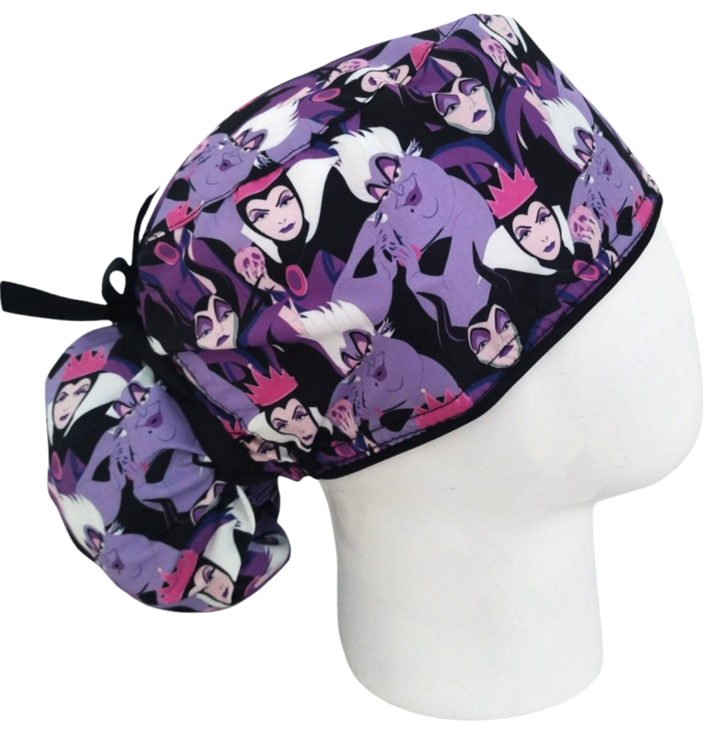 Gorro Quirúrgico Mujer y Portacarnet Villanas Lila - gorro antifluido para mujer Doctools - foto 2