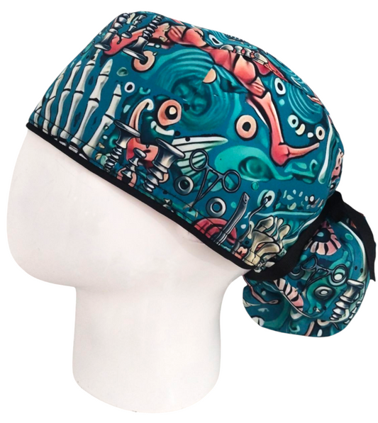 Gorro Quirúrgico Mujer y Portacarnet Ortopedia Azul - gorro antifluido para mujer Doctools - foto 1