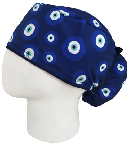 Gorro Quirúrgico Mujer y Portacarnet Ojo Turco Azul Oscuro - gorro antifluido para mujer Doctools - foto 1