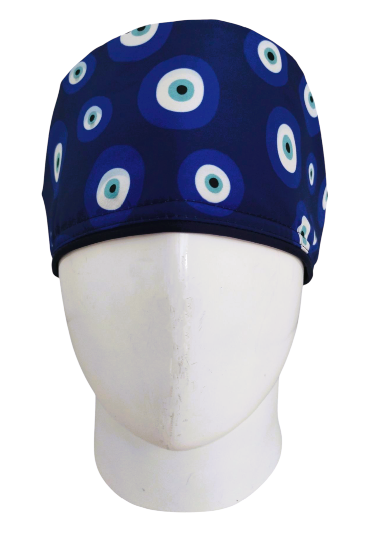 Gorro Quirúrgico Mujer y Portacarnet Ojo Turco Azul Oscuro - gorro antifluido para mujer Doctools - foto 3