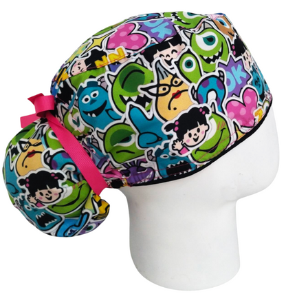 Gorro Quirúrgico Mujer y Portacarnet Monsters Inc Stickers - gorro antifluido para mujer Doctools - foto 2