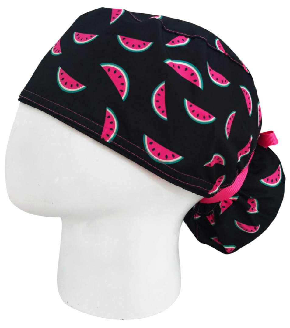 Gorro Quirúrgico Mujer y Portacarnet Sandías - gorro antifluido para mujer Doctools - foto 1