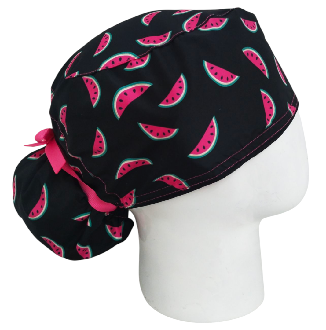 Gorro Quirúrgico Mujer y Portacarnet Sandías - gorro antifluido para mujer Doctools - foto 2