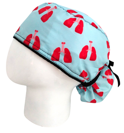 Gorro Quirúrgico Mujer y Portacarnet Pulmones Menta - gorro antifluido para mujer Doctools - foto 1