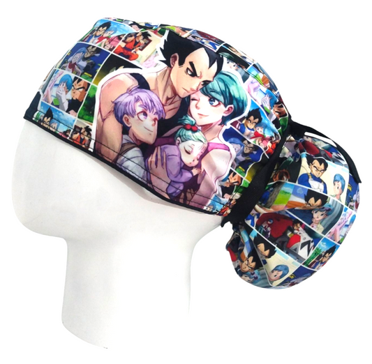Gorro Quirúrgico Mujer y Portacarnet Vegeta y Bulma - gorro antifluido para mujer Doctools - foto 1
