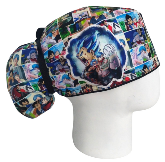 Gorro Quirúrgico Mujer y Portacarnet Vegeta y Bulma - gorro antifluido para mujer Doctools - foto 2