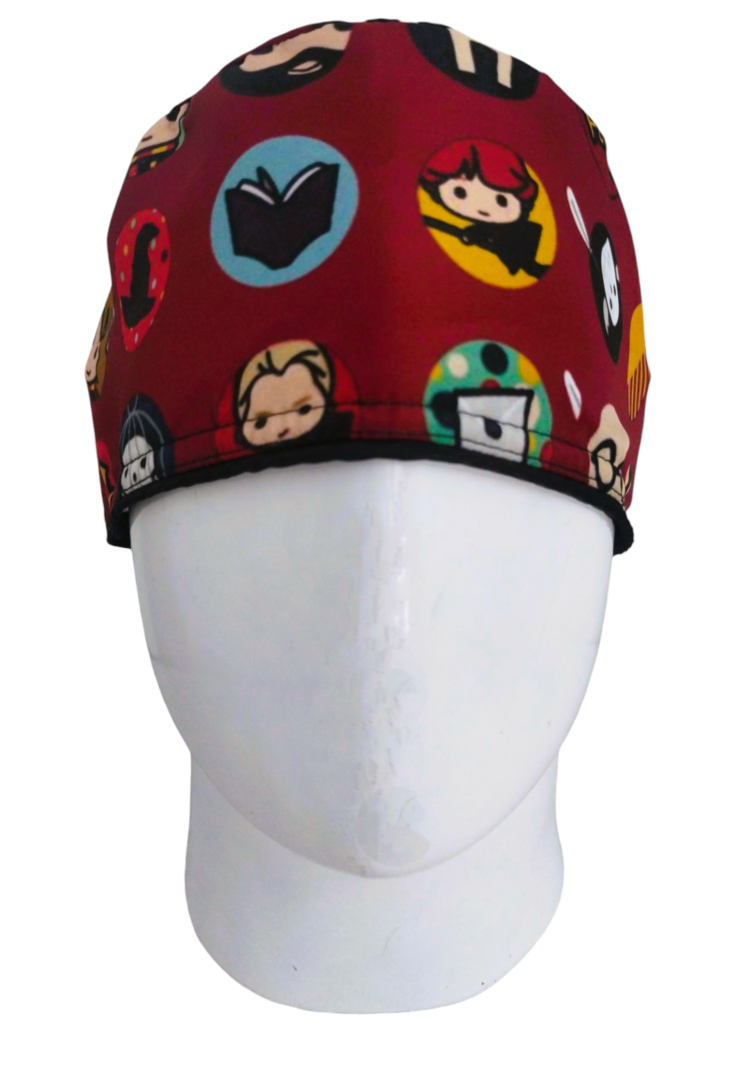 Gorro Quirúrgico Mujer y Portacarnet Harry Potter Vinotinto - gorro antifluido para mujer Doctools - foto 3