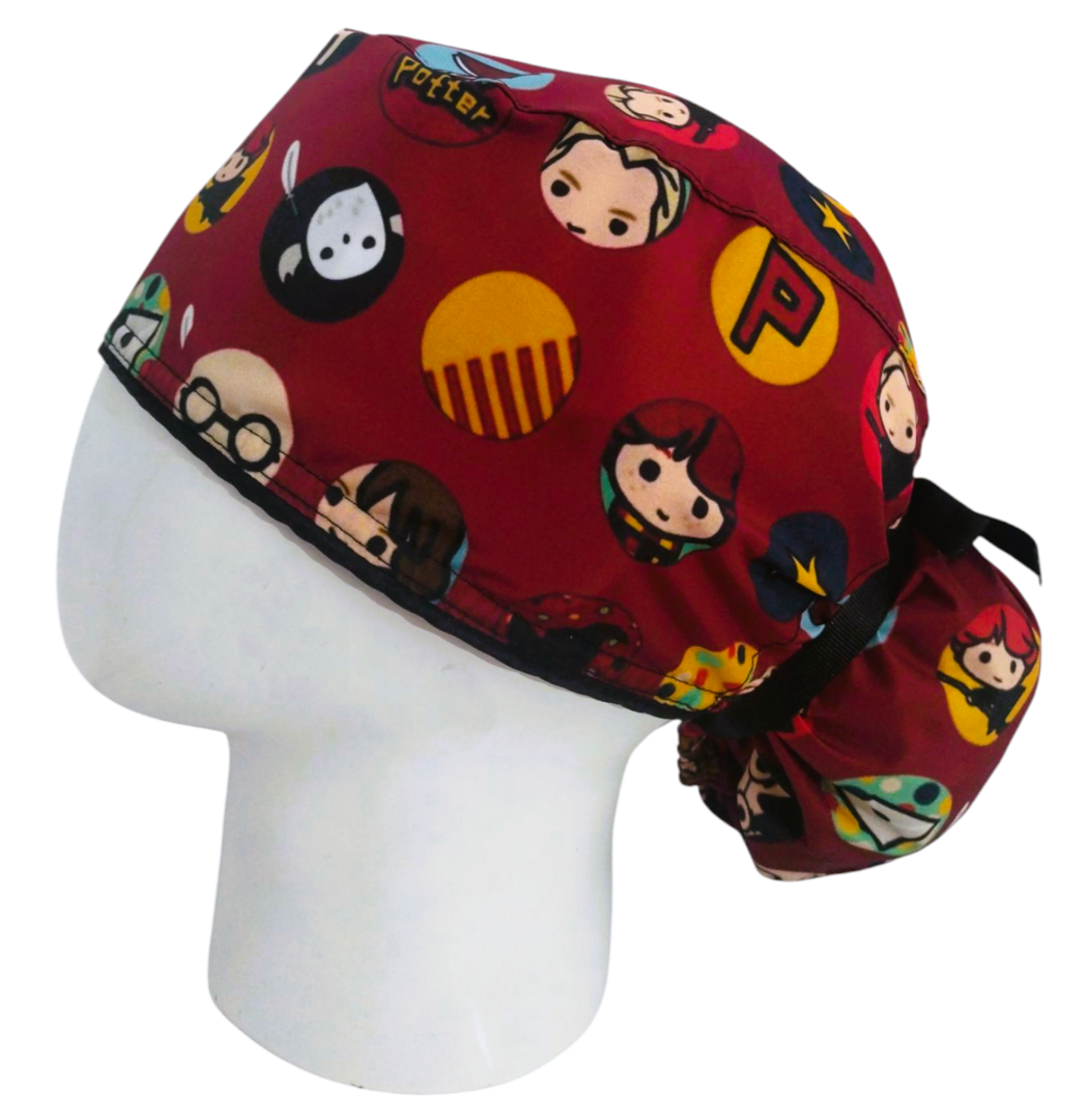 Gorro Quirúrgico Mujer y Portacarnet Harry Potter Vinotinto - gorro antifluido para mujer Doctools - foto 1