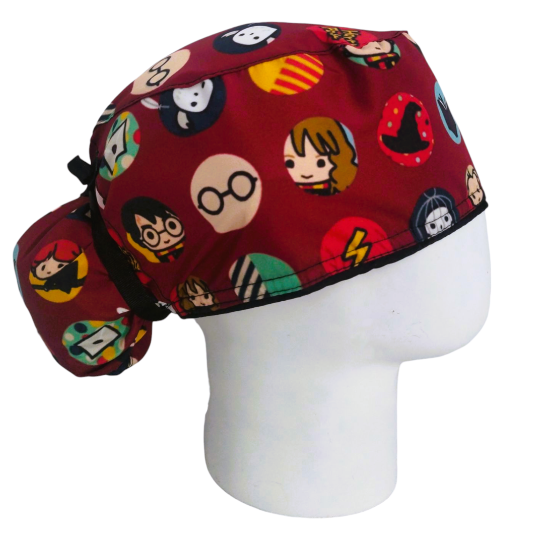 Gorro Quirúrgico Mujer y Portacarnet Harry Potter Vinotinto - gorro antifluido para mujer Doctools - foto 2