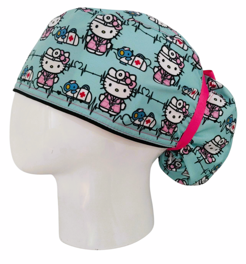 Gorro Quirúrgico Mujer y Portacarnet Hello Kitty Médica - gorro antifluido para mujer Doctools - foto 1