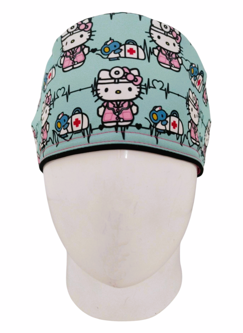 Gorro Quirúrgico Mujer y Portacarnet Hello Kitty Médica - gorro antifluido para mujer Doctools - foto 3