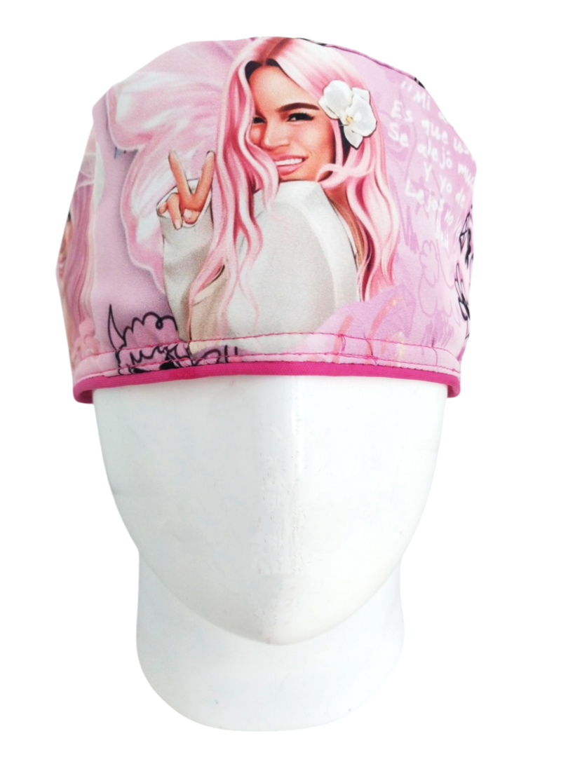 Gorro Quirúrgico Mujer y Portacarnet Bichota Rosa - gorro antifluido para mujer Doctools - foto 3