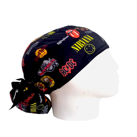 Gorro Quirúrgico Mujer y Portacarnet Bandas de Rock Colores - gorro antifluido para mujer Doctools - foto 2