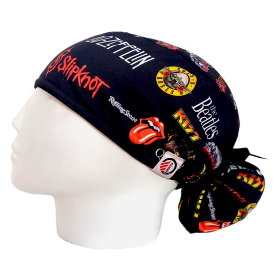 Gorro Quirúrgico Mujer y Portacarnet Bandas de Rock Colores - gorro antifluido para mujer Doctools - foto 1