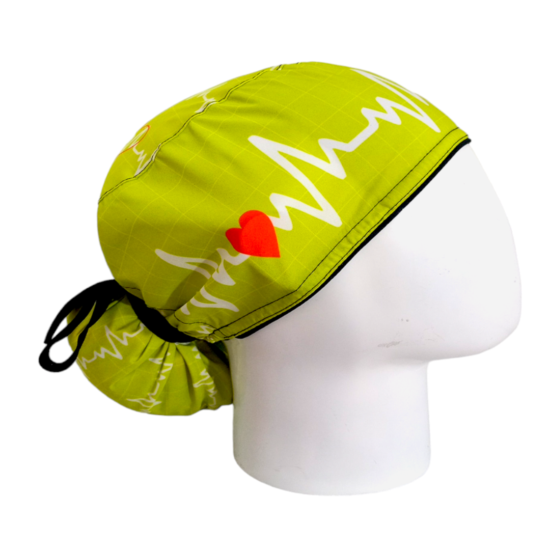Gorro Quirúrgico Mujer y Portacarnet Latido Verde - gorro antifluido para mujer Doctools - foto 2