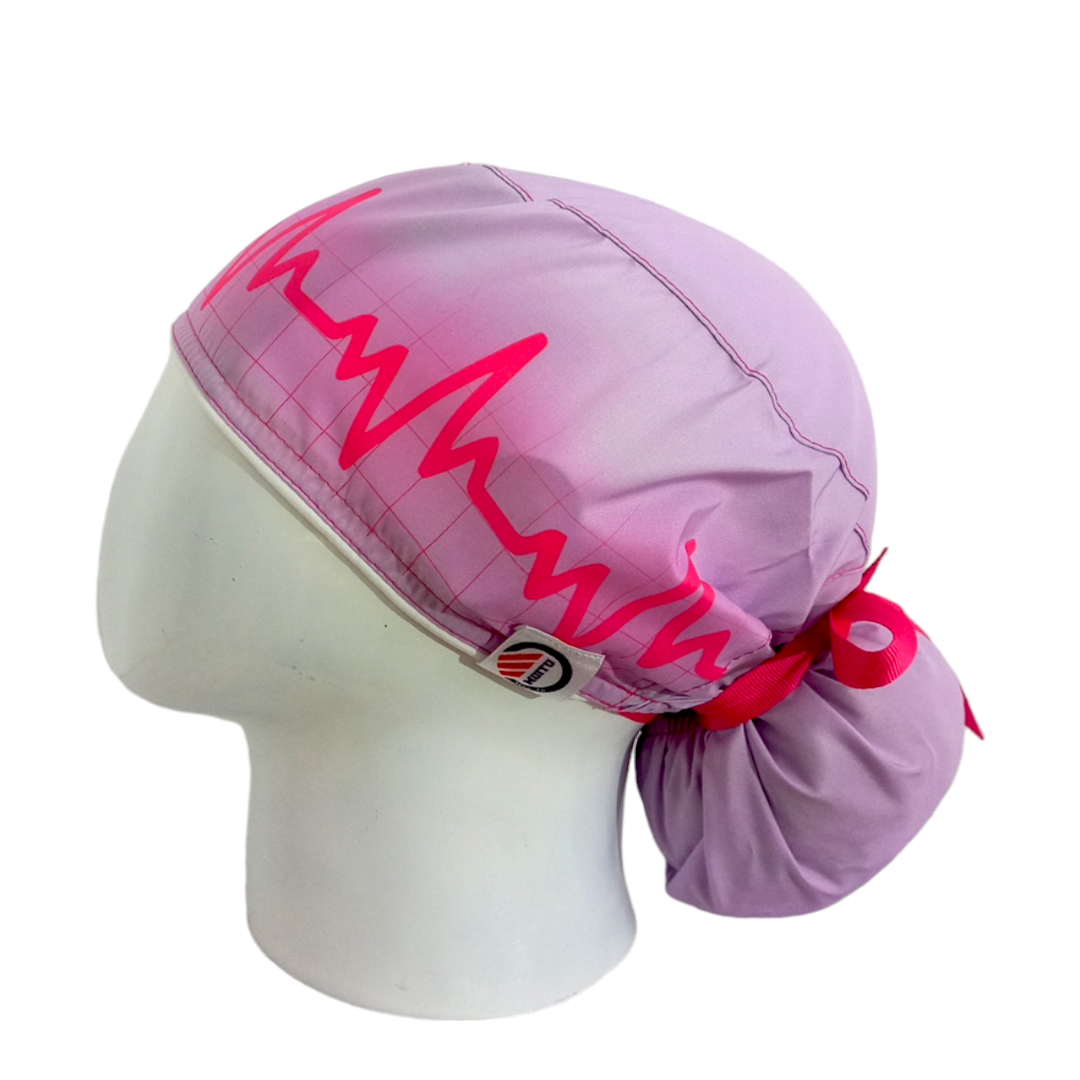 Gorro Quirúrgico Mujer y Portacarnet Latido Rosa - gorro antifluido para mujer Doctools - foto 1