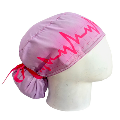 Gorro Quirúrgico Mujer y Portacarnet Latido Rosa - gorro antifluido para mujer Doctools - foto 2