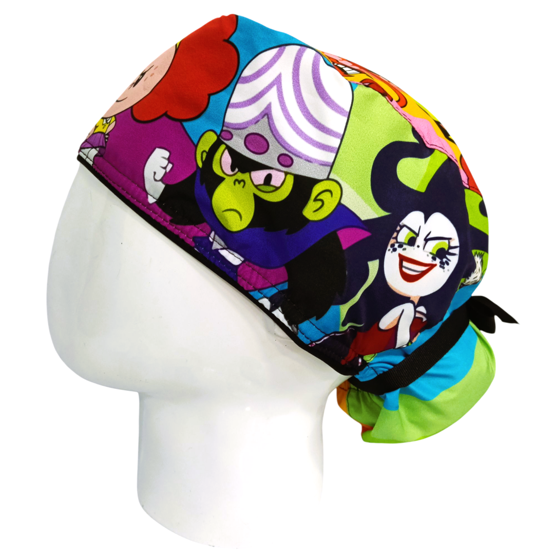 Gorro Quirúrgico Mujer y Portacarnet Villanos Chicas Superpoderosas - gorro antifluido para mujer Doctools - foto 1