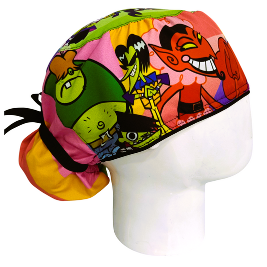 Gorro Quirúrgico Mujer y Portacarnet Villanos Chicas Superpoderosas - gorro antifluido para mujer Doctools - foto 2