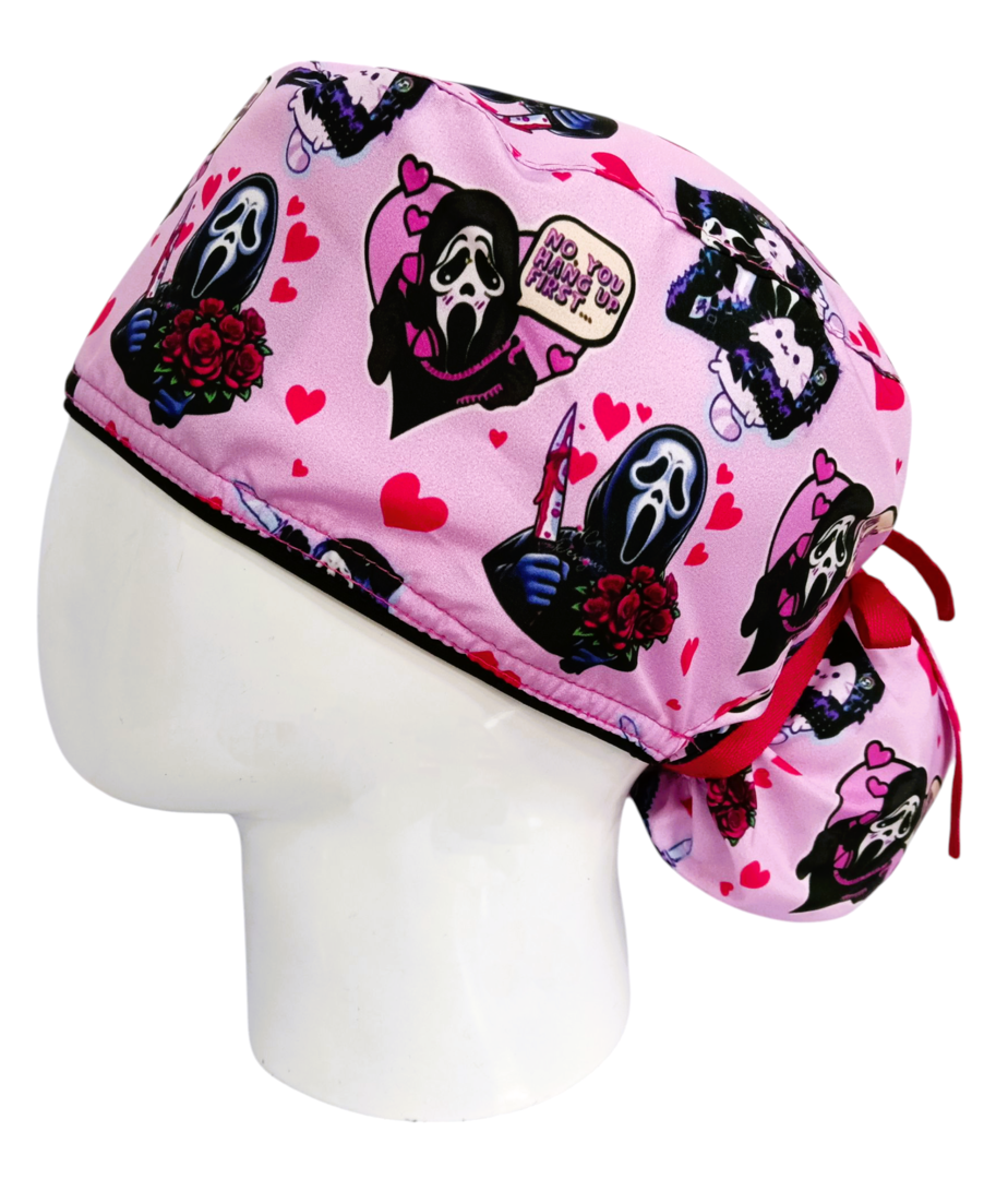 Gorro Quirúrgico Mujer y Portacarnet Ghostface Rosa - gorro antifluido para mujer Doctools - foto 1