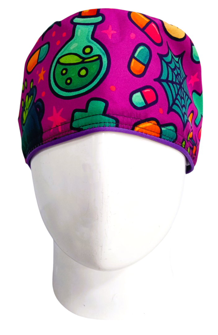 Gorro Quirúrgico Mujer y Portacarnet Textura Mágica Morada - gorro antifluido para mujer Doctools - foto 3