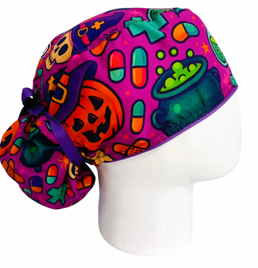 Gorro Quirúrgico Mujer y Portacarnet Textura Mágica Morada - gorro antifluido para mujer Doctools - foto 2