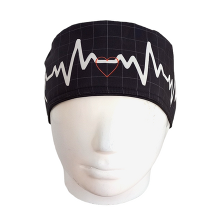 Gorro Quirúrgico Mujer y Portacarnet Latido Negro - gorro antifluido para mujer Doctools - foto 3