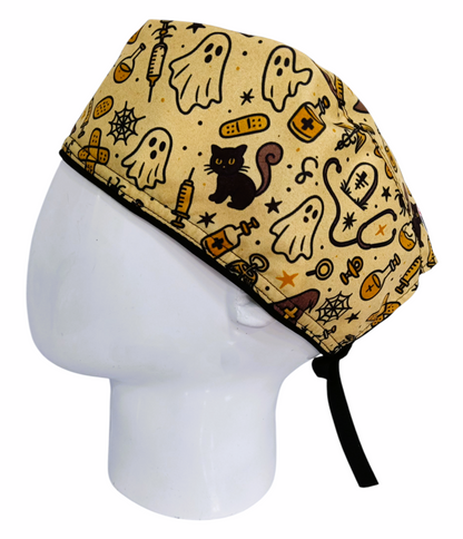 Gorro Quirúrgico Mujer y Portacarnet Halloween Beige Clásico - gorro antifluido para mujer Doctools - foto 1
