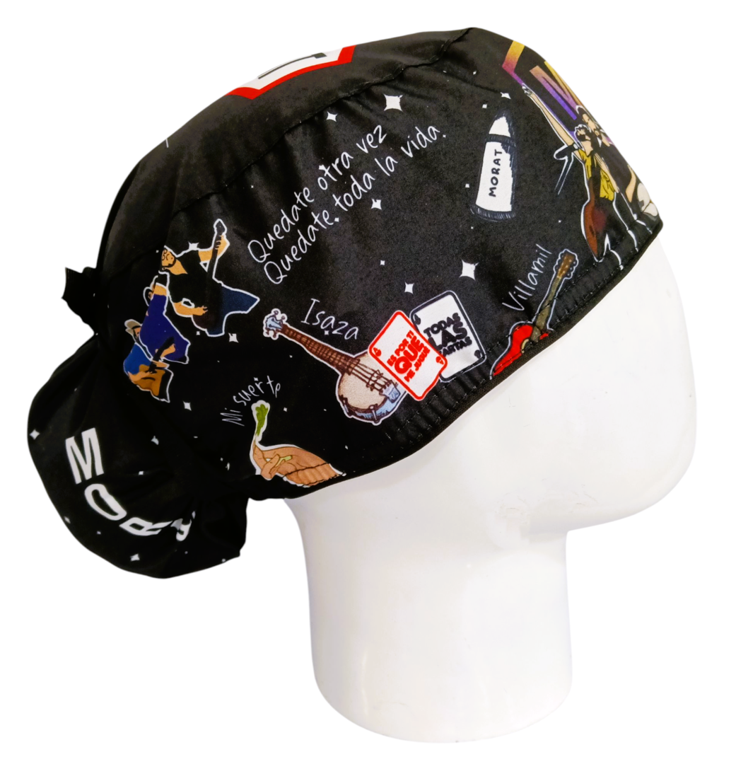 Gorro Quirúrgico Mujer y Portacarnet Morat Negro - gorro antifluido para mujer Doctools - foto 2