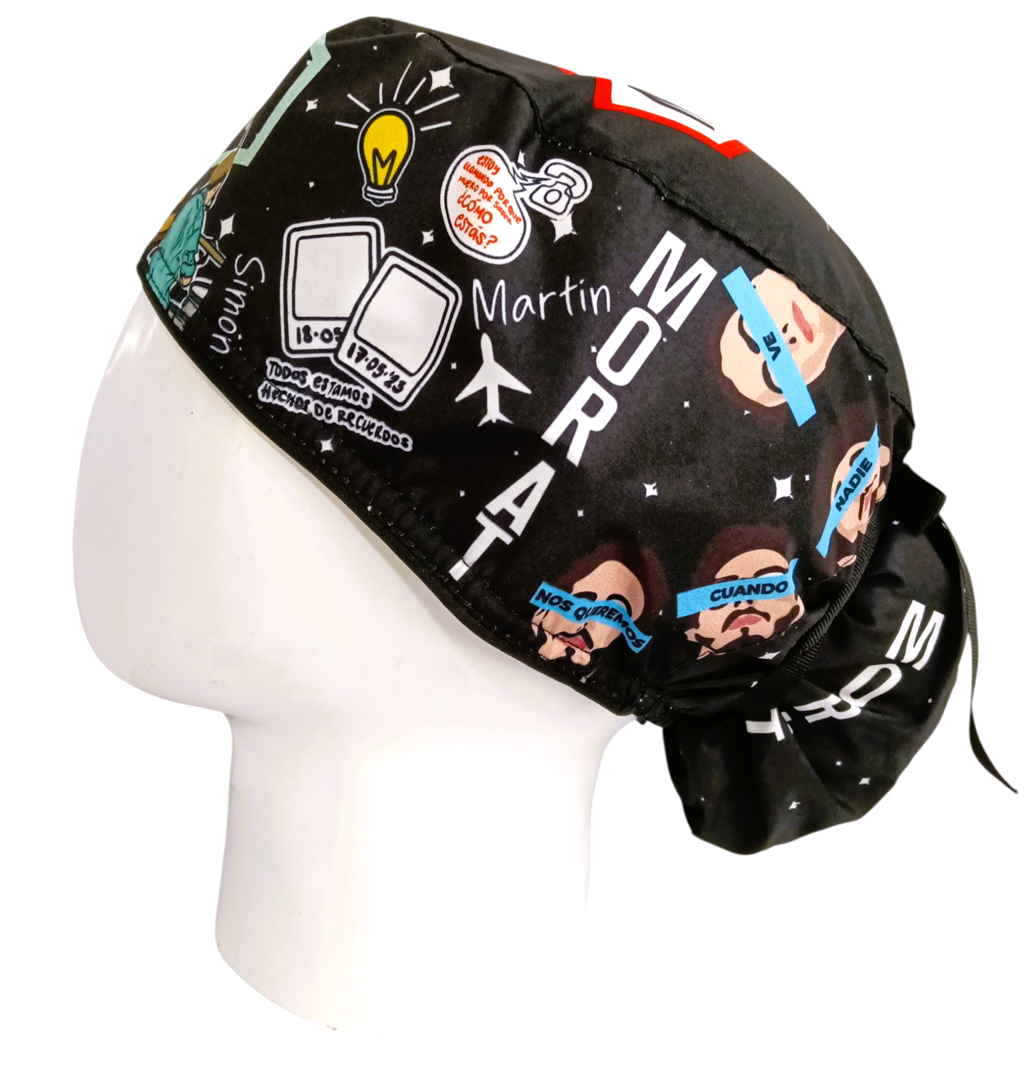 Gorro Quirúrgico Mujer y Portacarnet Morat Negro - gorro antifluido para mujer Doctools - foto 1