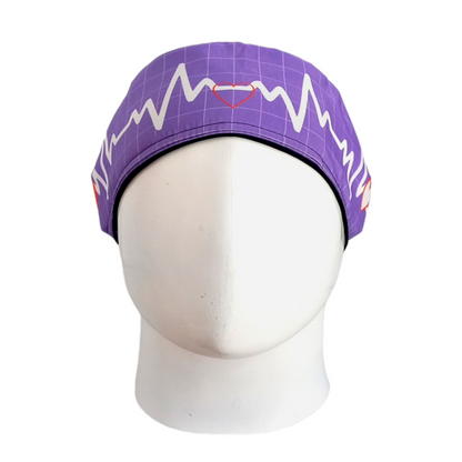 Gorro Quirúrgico Mujer y Portacarnet Latido Morado - gorro antifluido para mujer Doctools - foto 3