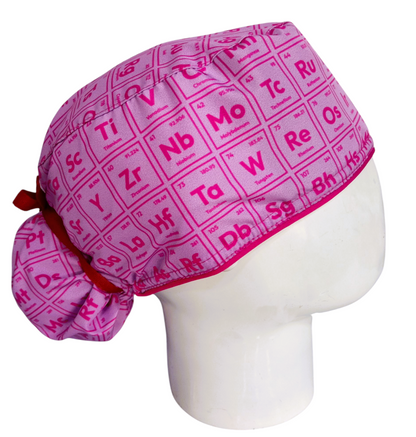 Gorro Quirúrgico Mujer y Portacarnet Tabla Periódica Rosa - gorro antifluido para mujer Doctools - foto 2