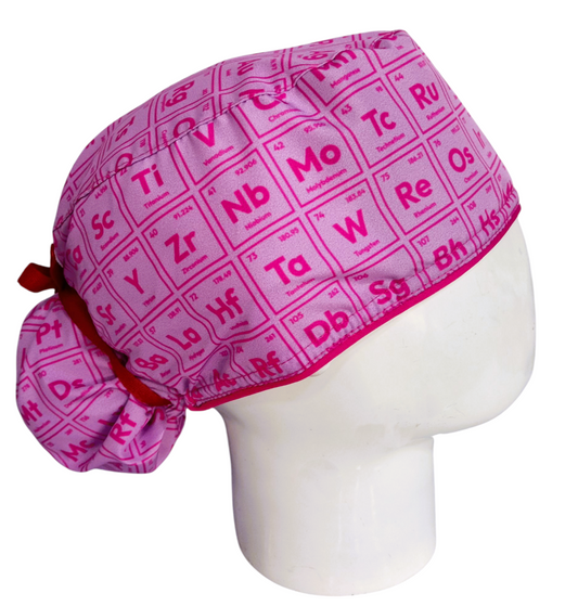 Gorro Quirúrgico Mujer y Portacarnet Tabla Periódica Rosa - gorro antifluido para mujer Doctools - foto 2