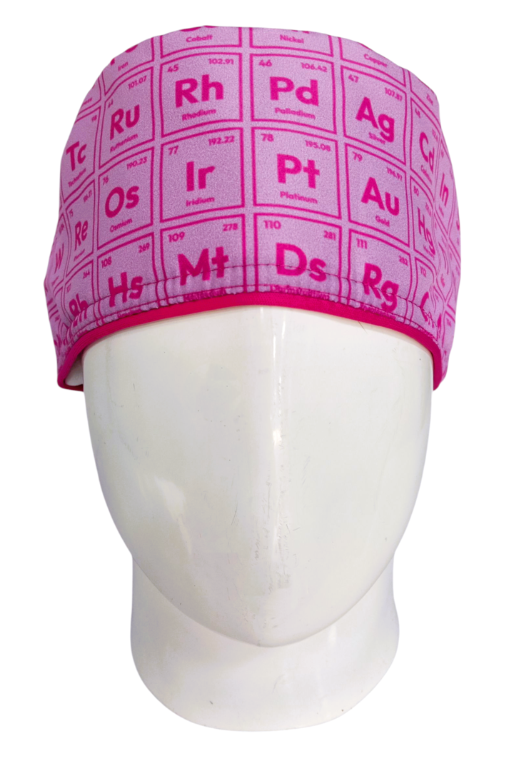 Gorro Quirúrgico Mujer y Portacarnet Tabla Periódica Rosa - gorro antifluido para mujer Doctools - foto 3