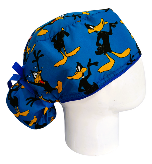 Gorro Quirúrgico Mujer y Portacarnet Pato Lucas Azul - gorro antifluido para mujer Doctools - foto 2