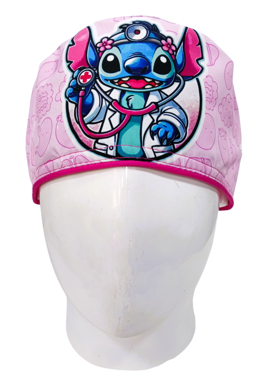 Gorro Quirúrgico Mujer y Portacarnet Órganos Stitch Rosa - gorro antifluido para mujer Doctools - foto 3