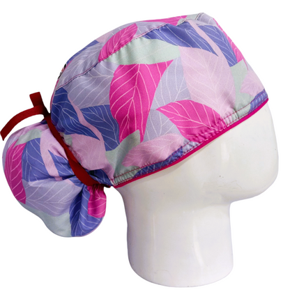 Gorro Quirúrgico Mujer y Portacarnet Textura Natural Fucsia - gorro antifluido para mujer Doctools - foto 2
