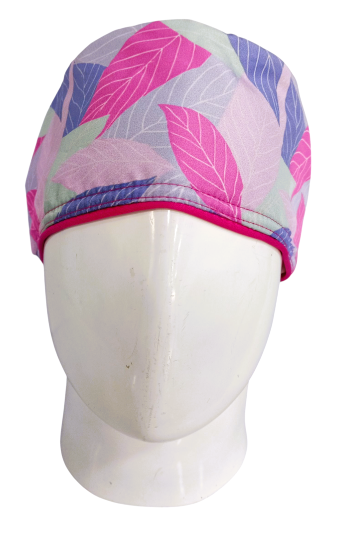 Gorro Quirúrgico Mujer y Portacarnet Textura Natural Fucsia - gorro antifluido para mujer Doctools - foto 3