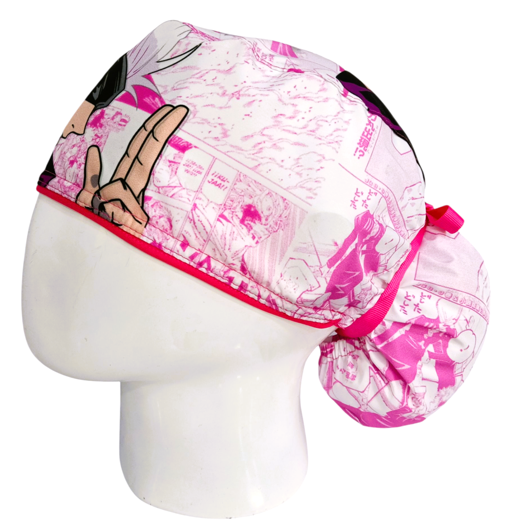 Gorro Quirúrgico Mujer y Portacarnet Gojo Satoru Rosa - gorro antifluido para mujer Doctools - foto 1