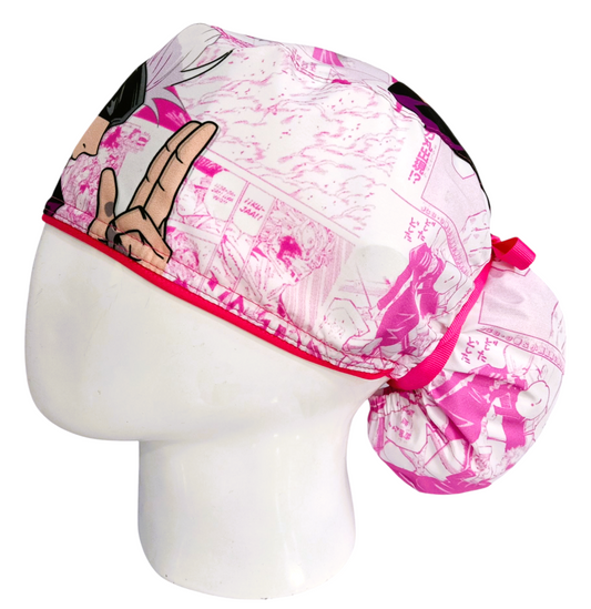 Gorro Quirúrgico Mujer y Portacarnet Gojo Satoru Rosa - gorro antifluido para mujer Doctools - foto 1