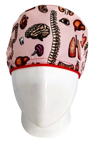 Gorro Quirúrgico Mujer y Portacarnet Órganos Rosa - gorro antifluido para mujer Doctools - foto 3