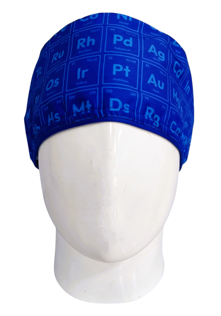 Gorro Quirúrgico Mujer y Portacarnet Tabla Periódica Azul - gorro antifluido para mujer Doctools - foto 3