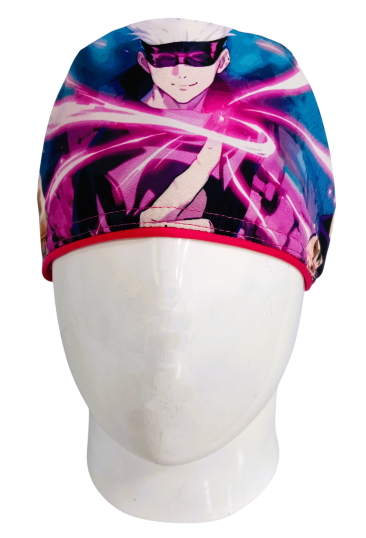 Gorro Quirúrgico Mujer y Portacarnet Gojo Satoru Fucsia - gorro antifluido para mujer Doctools - foto 3