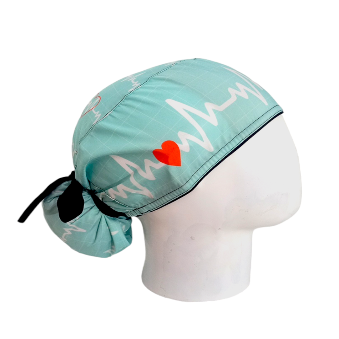 Gorro Quirúrgico Mujer y Portacarnet Latido Menta - gorro antifluido para mujer Doctools - foto 2