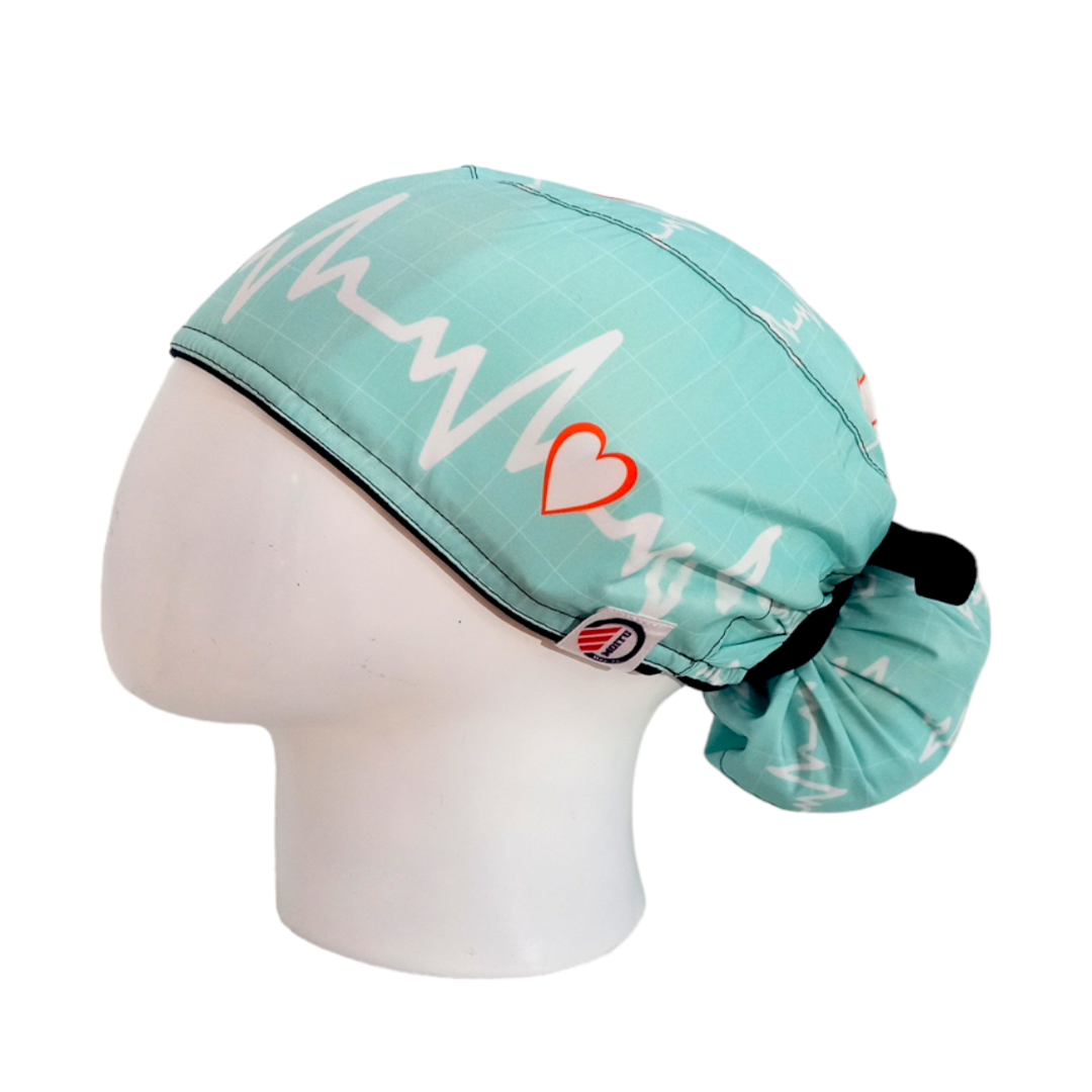 Gorro Quirúrgico Mujer y Portacarnet Latido Menta - gorro antifluido para mujer Doctools - foto 1