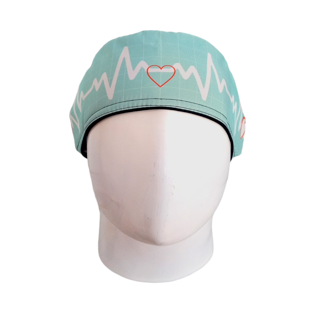 Gorro Quirúrgico Mujer y Portacarnet Latido Menta - gorro antifluido para mujer Doctools - foto 3