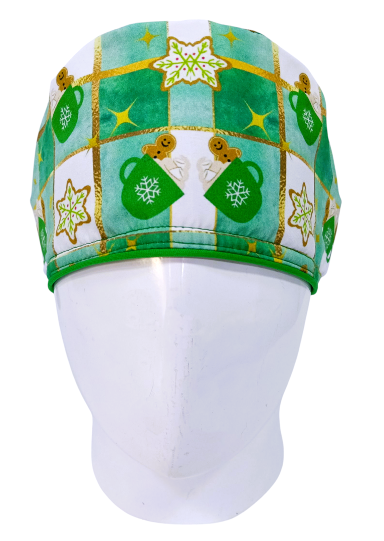 Gorro Quirúrgico Mujer y Portacarnet Navidad Jengibre Verde - gorro antifluido para mujer Doctools - foto 3
