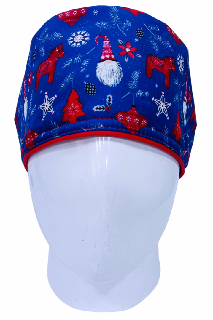 Gorro Quirúrgico Mujer y Portacarnet Navidad Gnomo Azul - gorro antifluido para mujer Doctools - foto 3