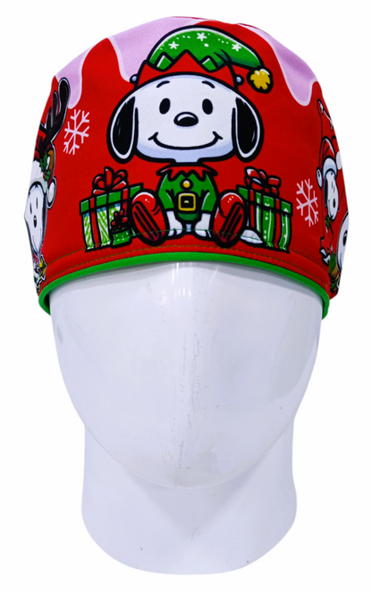 Gorro Quirúrgico Mujer y Portacarnet Navidad Snoopy Rojo - gorro antifluido para mujer Doctools - foto 3